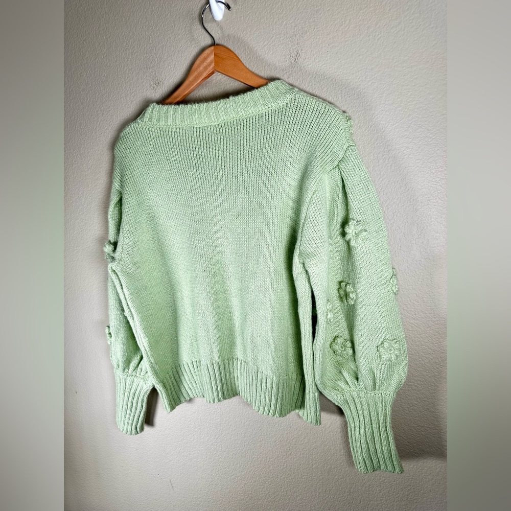 NWT FARM Rio Sweater/Cardigan-Verde Salvi Pull Tricot Artesenal Flores - Picture 5 of 11